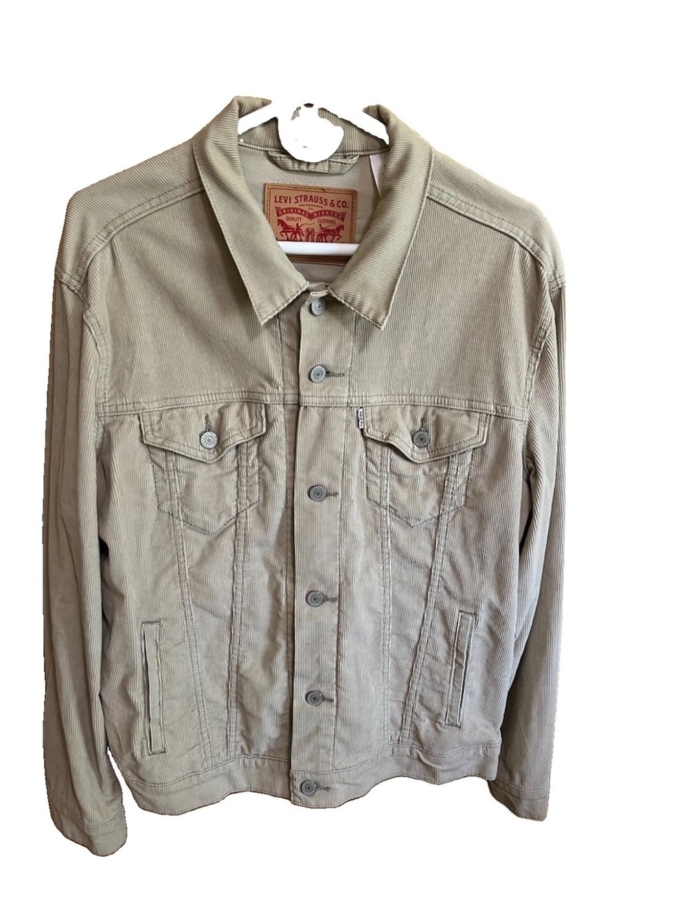 Levi's Corduroy Trucker Jacket Beige Tan Size L New Without Tags White Tab